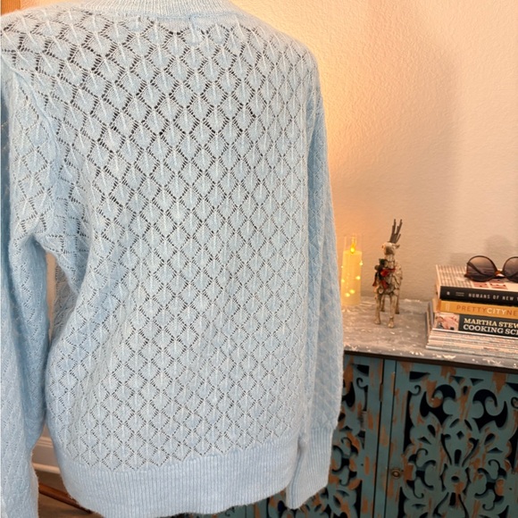 Old Navy Light Blue Open-Knit Sweater - Picture 3 of 5